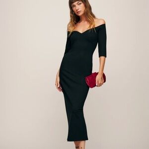 Reformation Serenella Knit Dress Black - Size M